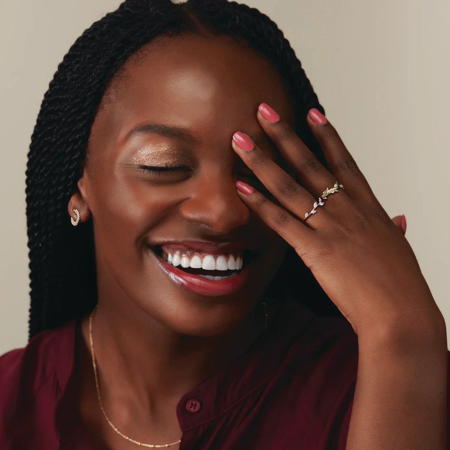 14K Gold Detailed Partial Hoop Earrings