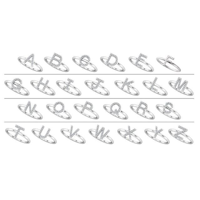 Diamond Initial Ring