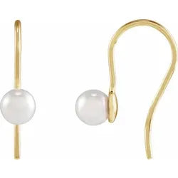 Cultured White Akita Pearl Drop Earrings