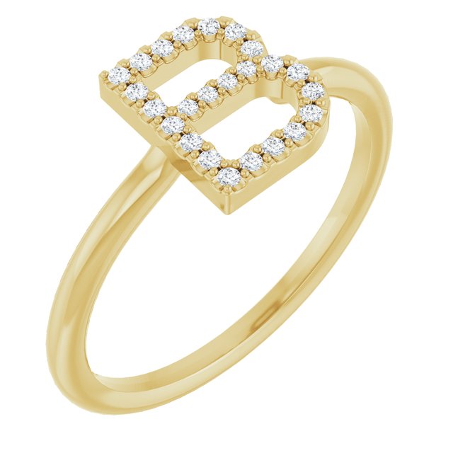 Diamond Initial Ring
