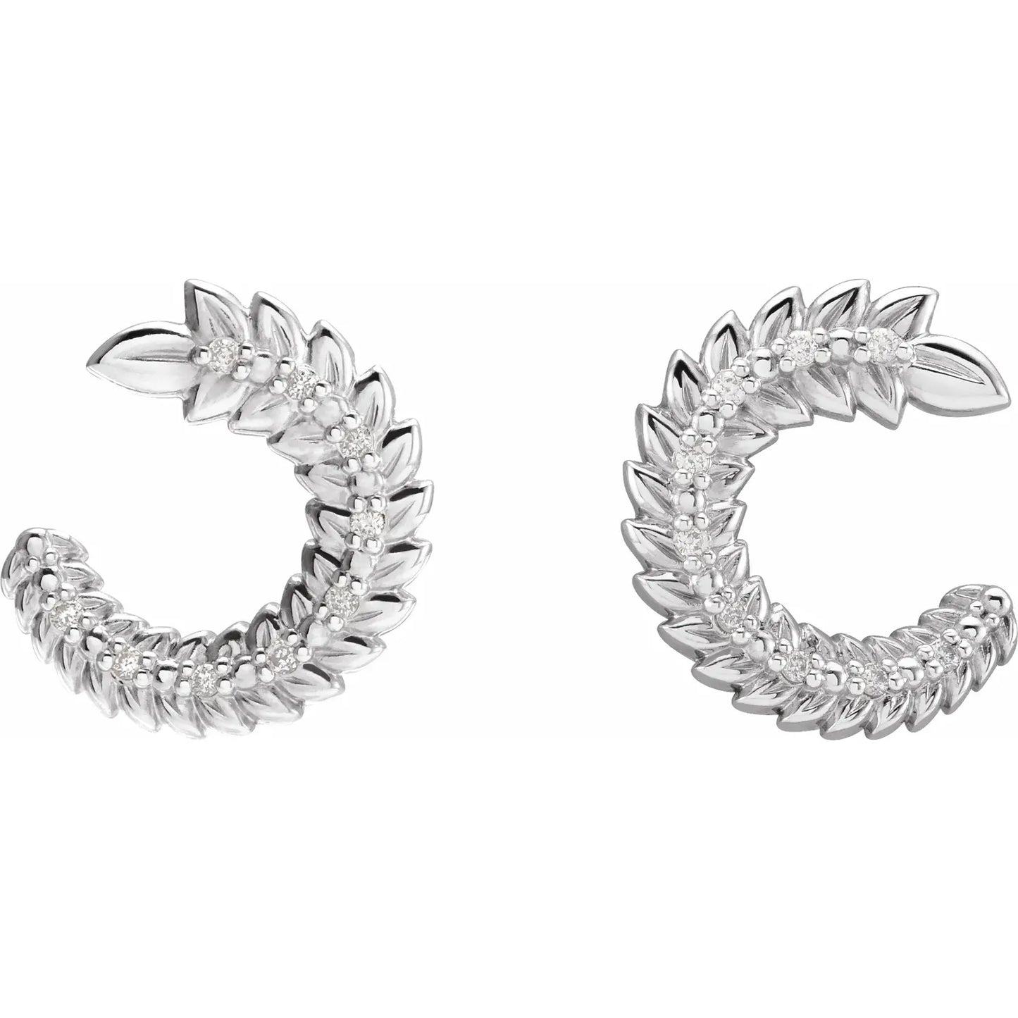 14K Gold Detailed Partial Hoop Earrings