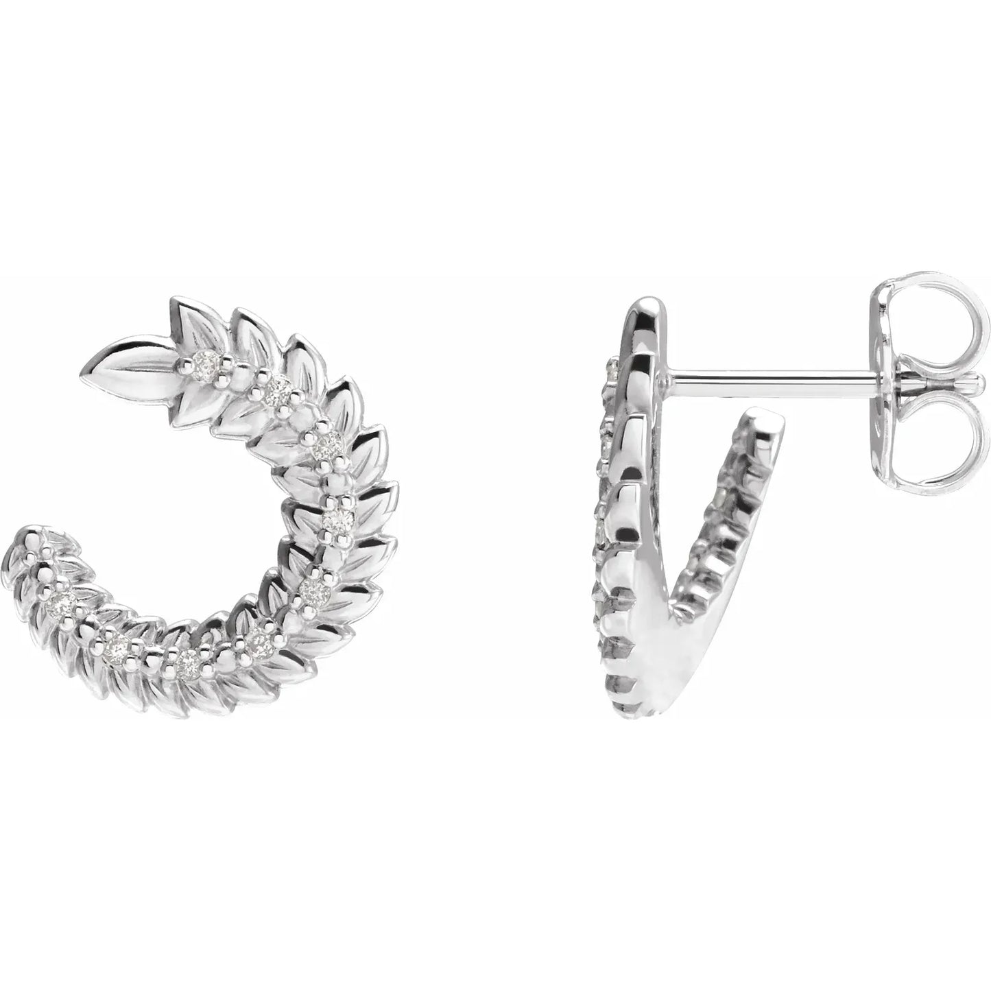 14K Gold Detailed Partial Hoop Earrings