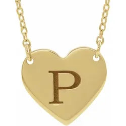 14K Engravable Heart Necklace