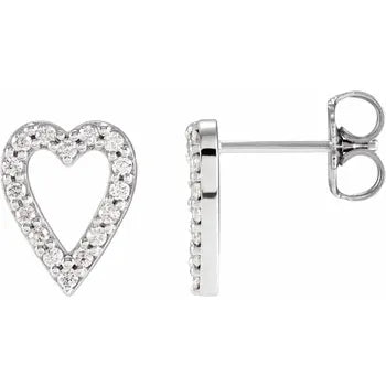 Natural Diamond Heart Earrings