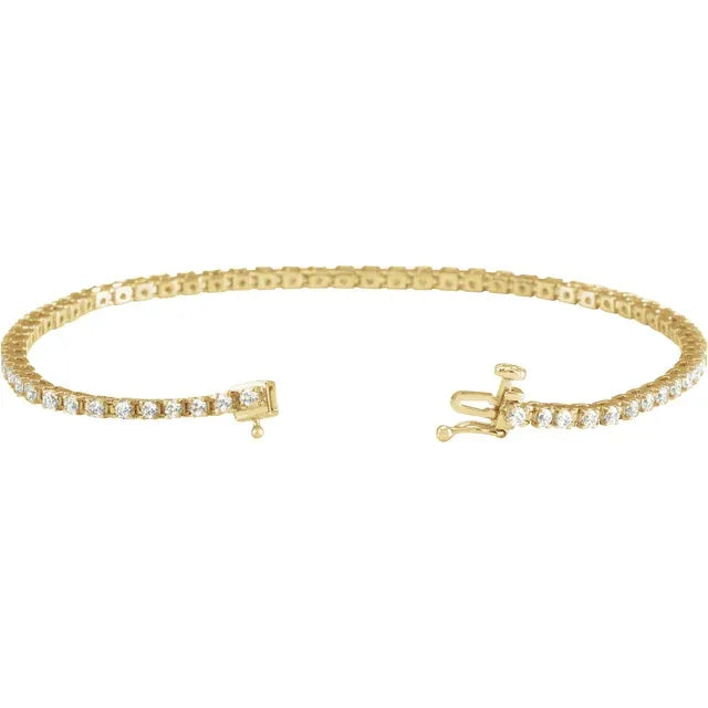 14k Gold 2 CTW Diamond Tennis Bracelet