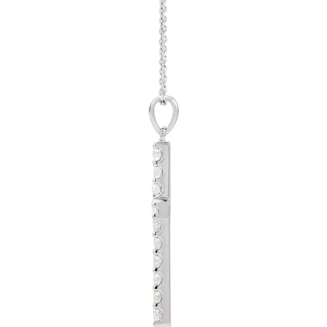 14K Gold 1/4 CTW Natural Diamond Cross 18" Necklace
