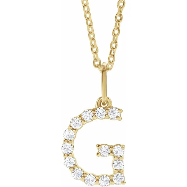 Natural Diamond Initial Necklace