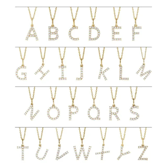 Natural Diamond Initial Necklace