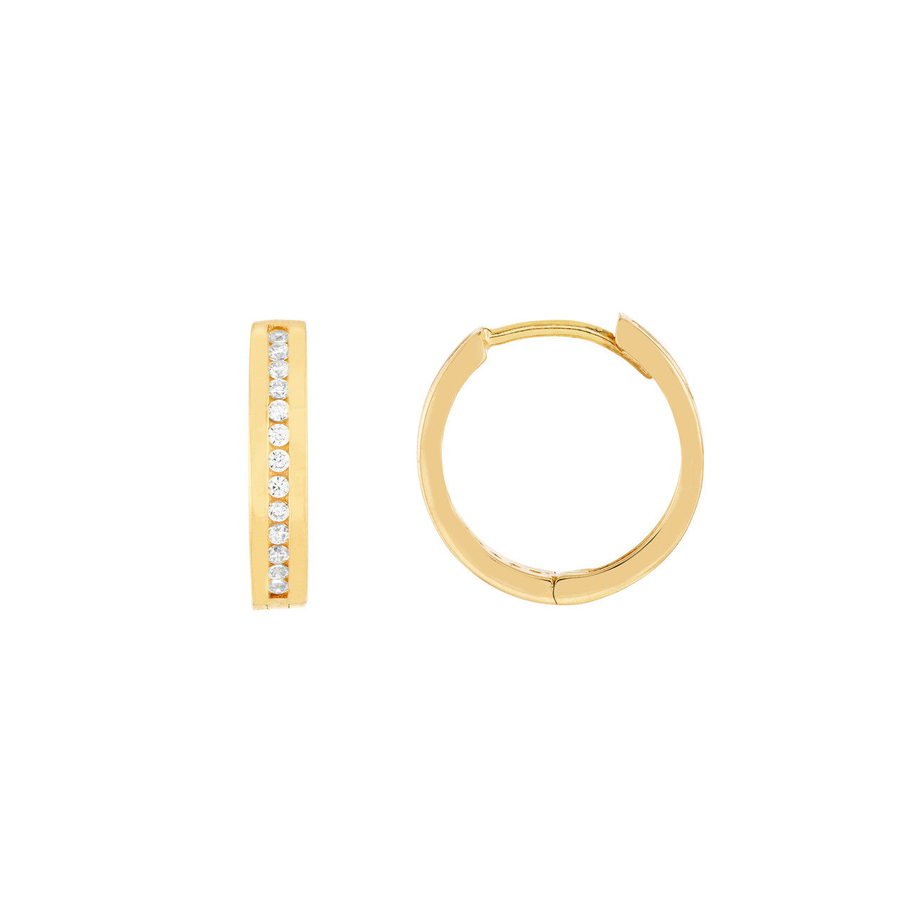 14k Gold CZ Huggies