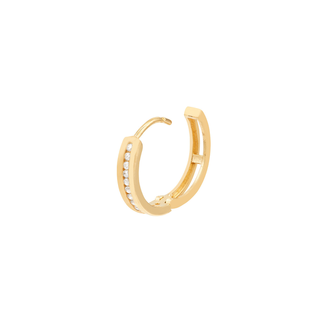 14k Gold CZ Huggies