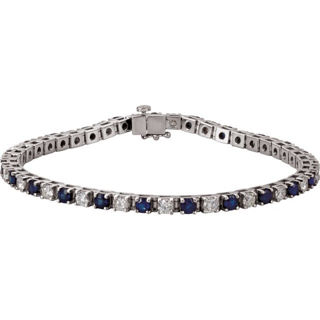 Blue Sapphire & Diamond Bracelet