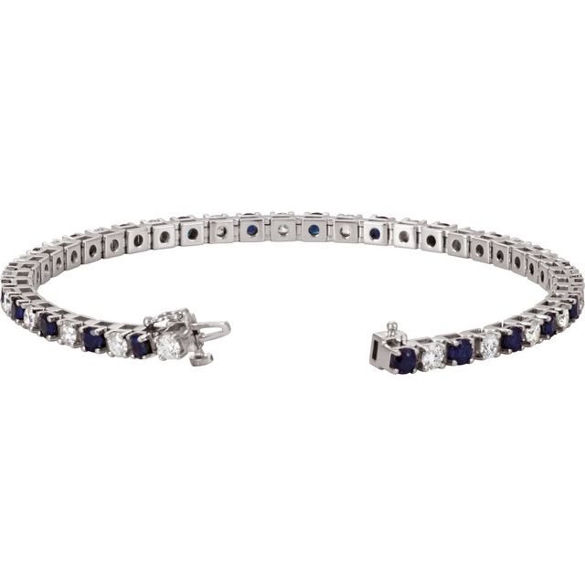 Blue Sapphire & Diamond Bracelet