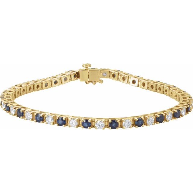 Blue Sapphire & Diamond Bracelet