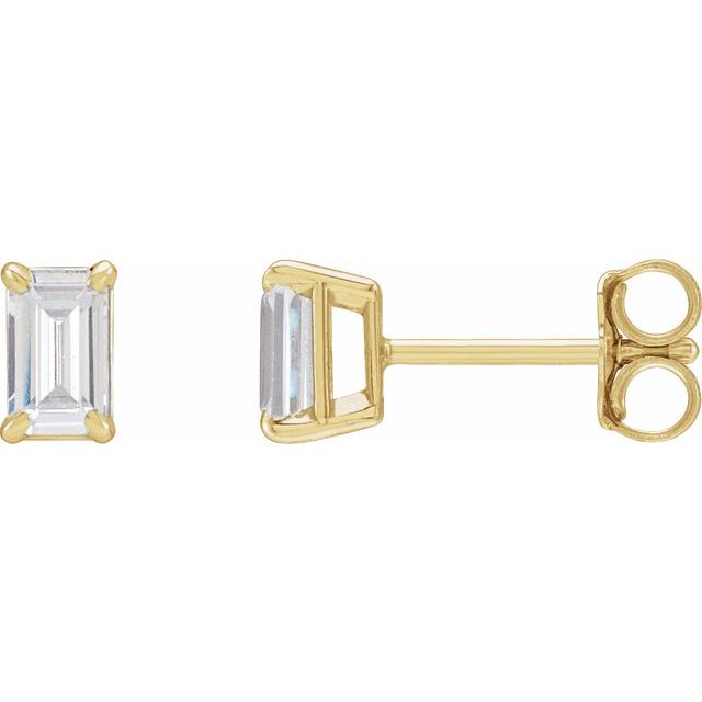 Emerald Cut Diamond Stud Earrings