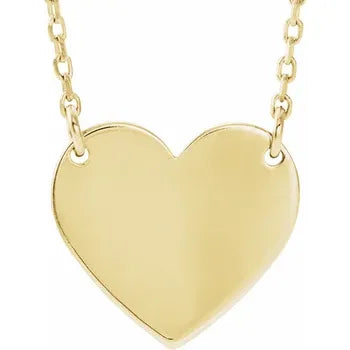 14K Engravable Heart Necklace