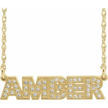 Diamond Nameplate 18" Necklace