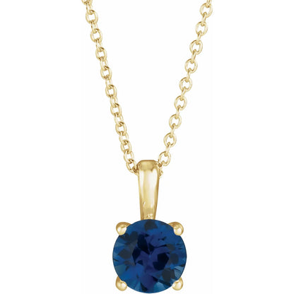 Natural Blue Sapphire Pendant Necklace