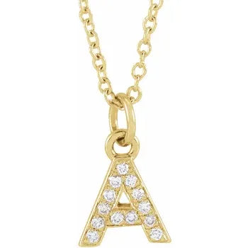 Natural Diamond Initial Necklace