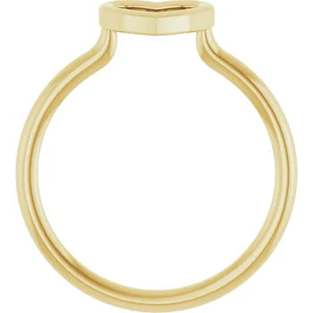 14k Gold Hollow Heart Ring