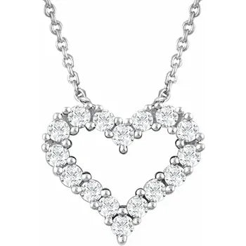 Natural Diamond Heart Necklace