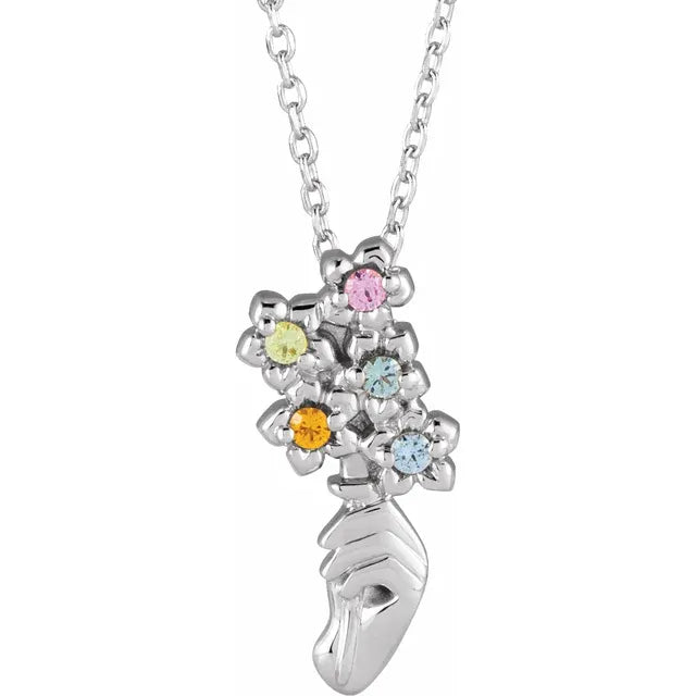 Family Stone Bouquet Necklace 18”