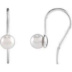 Cultured White Akita Pearl Drop Earrings