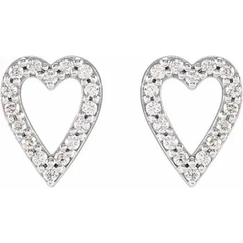 Natural Diamond Heart Earrings