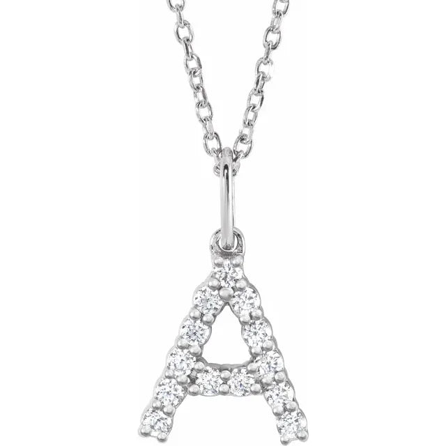 Natural Diamond Initial Necklace