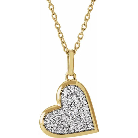 Diamond Filled Heart Necklace