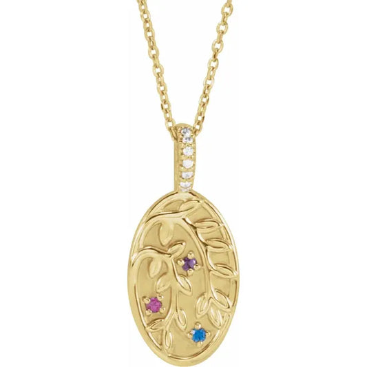 14k Gold Custom Family Tree Necklace
