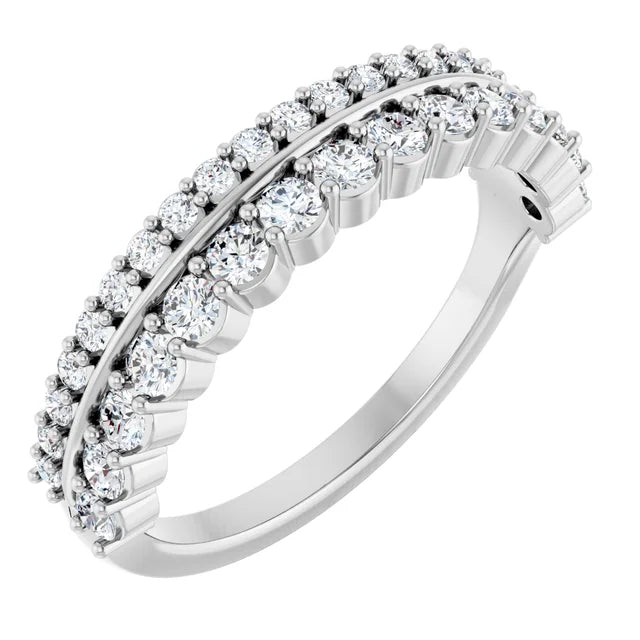 Natural Diamond Double Row Band