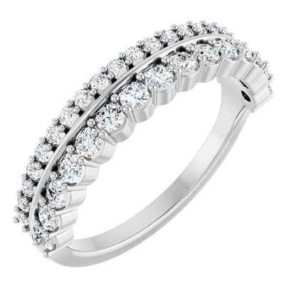 Natural Diamond Double Row Band