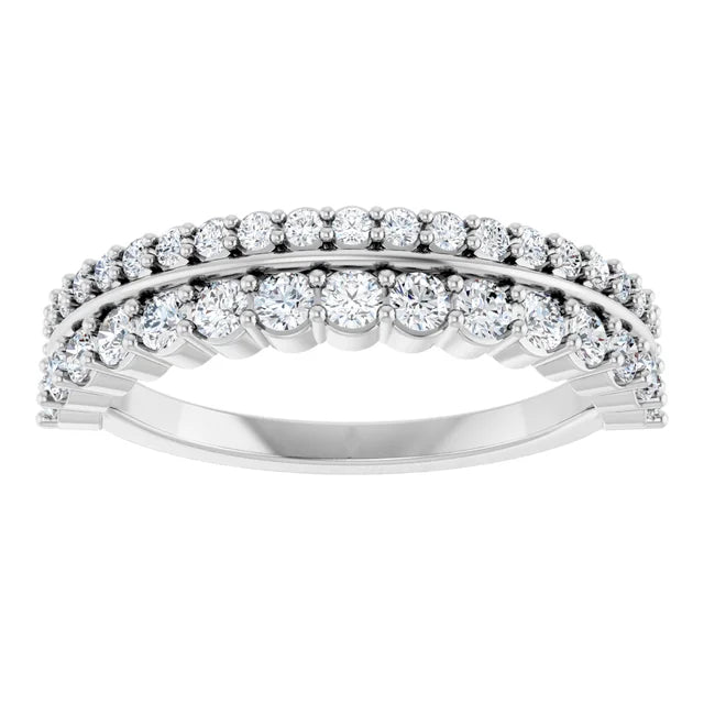 Natural Diamond Double Row Band