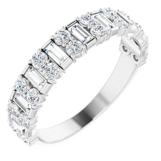14k White Gold 9/10 CTW Natural Diamond Ring