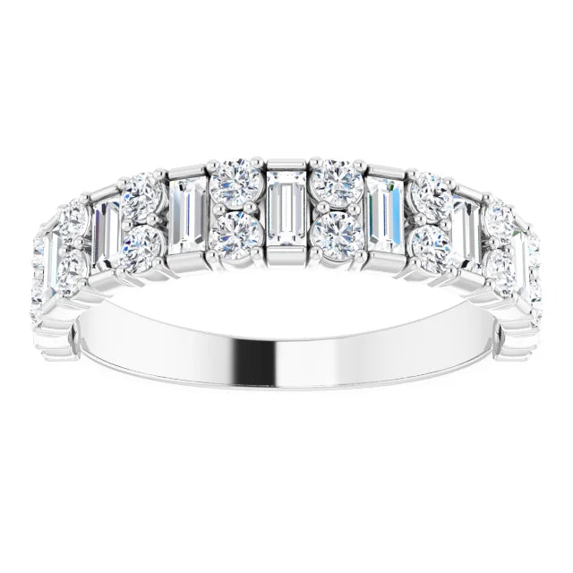 14k White Gold 9/10 CTW Natural Diamond Ring