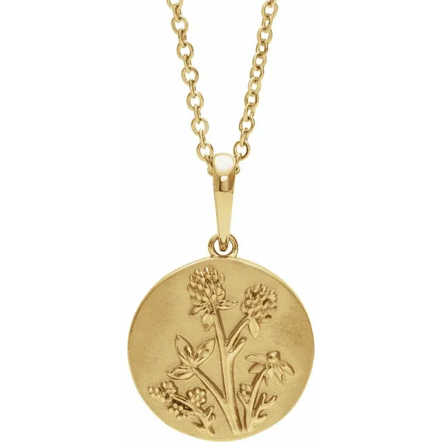 Floral Pendant Necklace 16-18”