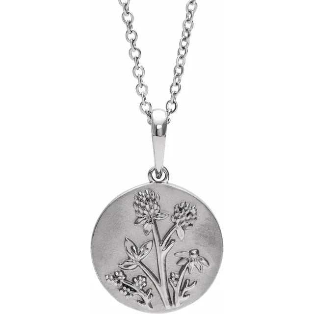 Floral Pendant Necklace 16-18”