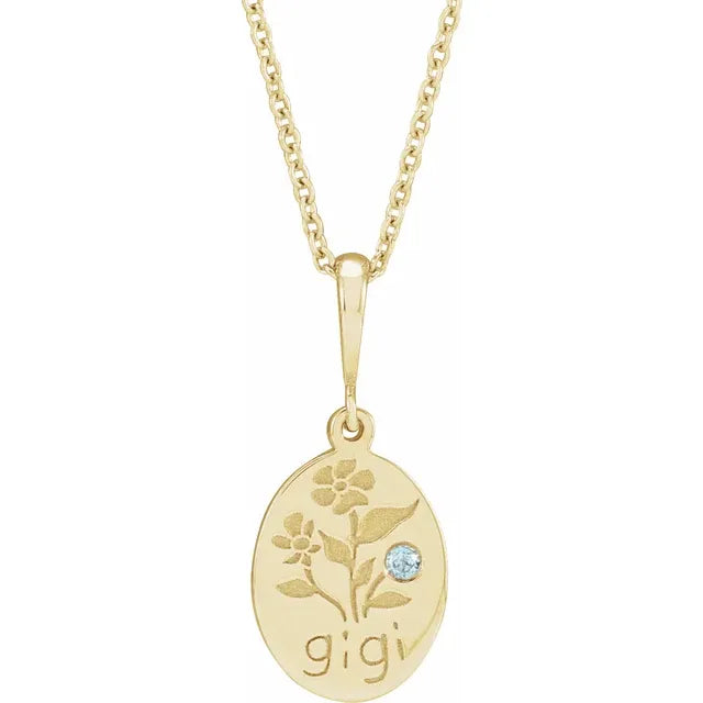 14k Yellow Gold Gigi Floral Necklace