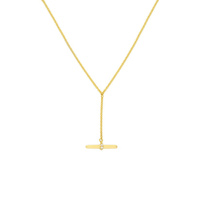 14k Gold Diamond Toggle Lariat Necklace