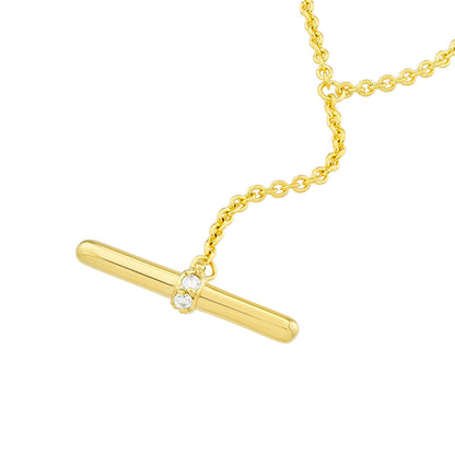 14k Gold Diamond Toggle Lariat Necklace