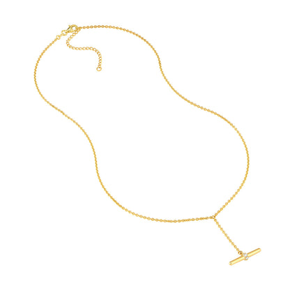 14k Gold Diamond Toggle Lariat Necklace