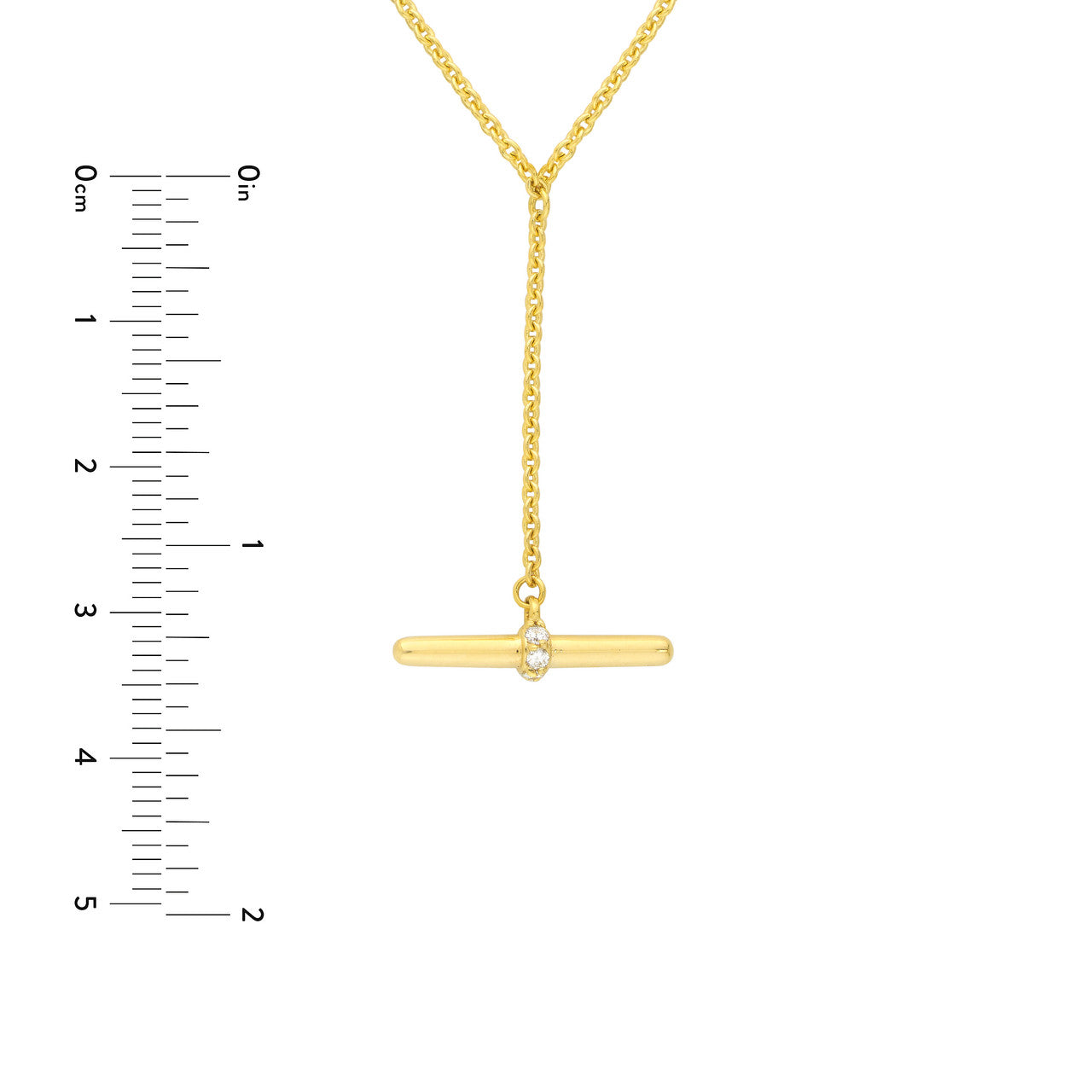 14k Gold Diamond Toggle Lariat Necklace