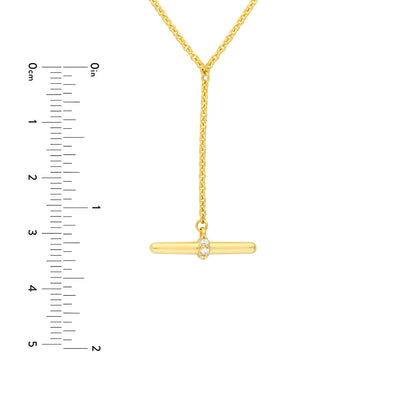 14k Gold Diamond Toggle Lariat Necklace