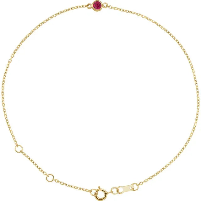 6/17 - 14k Gold Natural Ruby Bracelet