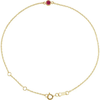 6/17 - 14k Gold Natural Ruby Bracelet