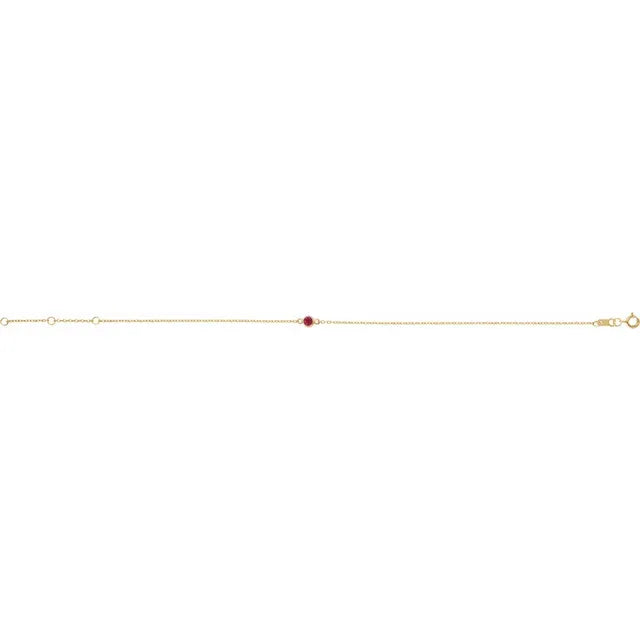 6/17 - 14k Gold Natural Ruby Bracelet