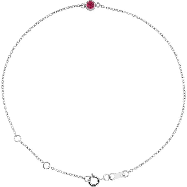 6/17 - 14k Gold Natural Ruby Bracelet