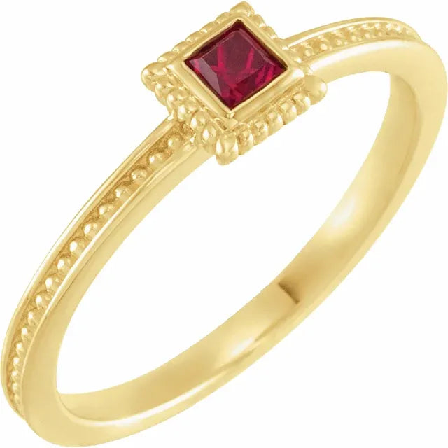 6/17- 14k Gold Ruby Ring