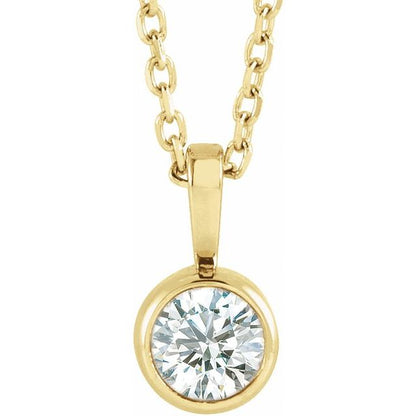 Natural Diamond Bezel-Set Necklace (16-18")